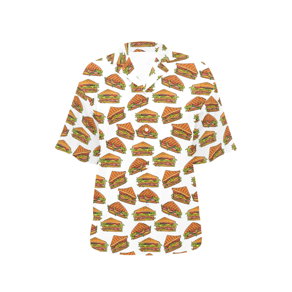 Sandwich Pattern Print Design 02 Women's All Over Print Hawaiian Shirt