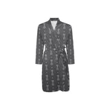 Engine Piston Black Background Pattern Design 02 Men's Long Sleeve Belted Night Robe