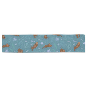 Sea otters pattern Table Runner