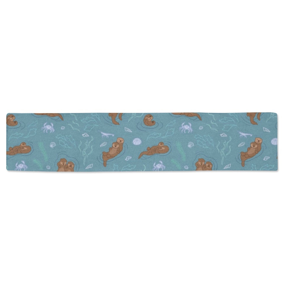 Sea otters pattern Table Runner