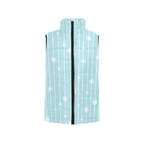 Snowflake pattern blue stripe background Women's Padded Vest