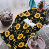 sunflower golden polygonal shapes Blanket Robe with Sleeves