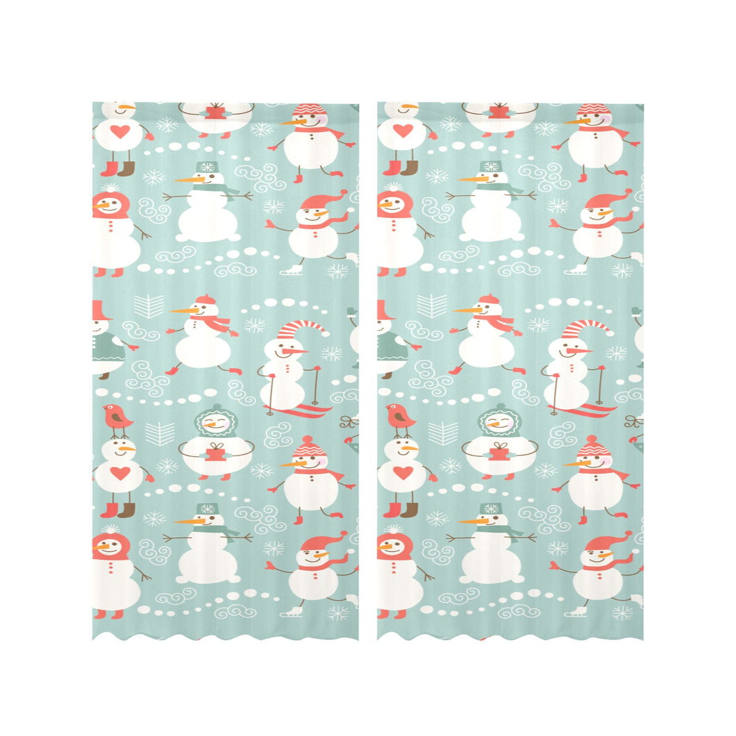 Cute snowman pattern Gauze Curtain