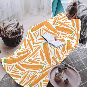 Carrot Pattern Print Design 02 Blanket Robe with Sleeves