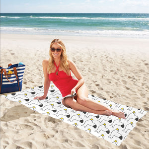 Seagull Pattern Print Design 05 Beach Towel
