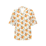 Squirrel Pattern Print Design 04 Women's All Over Print Hawaiian Shirt
