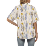 Lavender modern pattern blackground Women's All Over Print Hawaiian Shirt