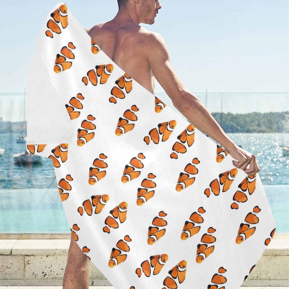 Clown Fish Pattern Print Design 03 Beach Towel