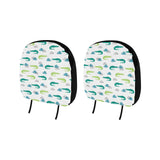 watercolor crocodile pattern Car Headrest Cover