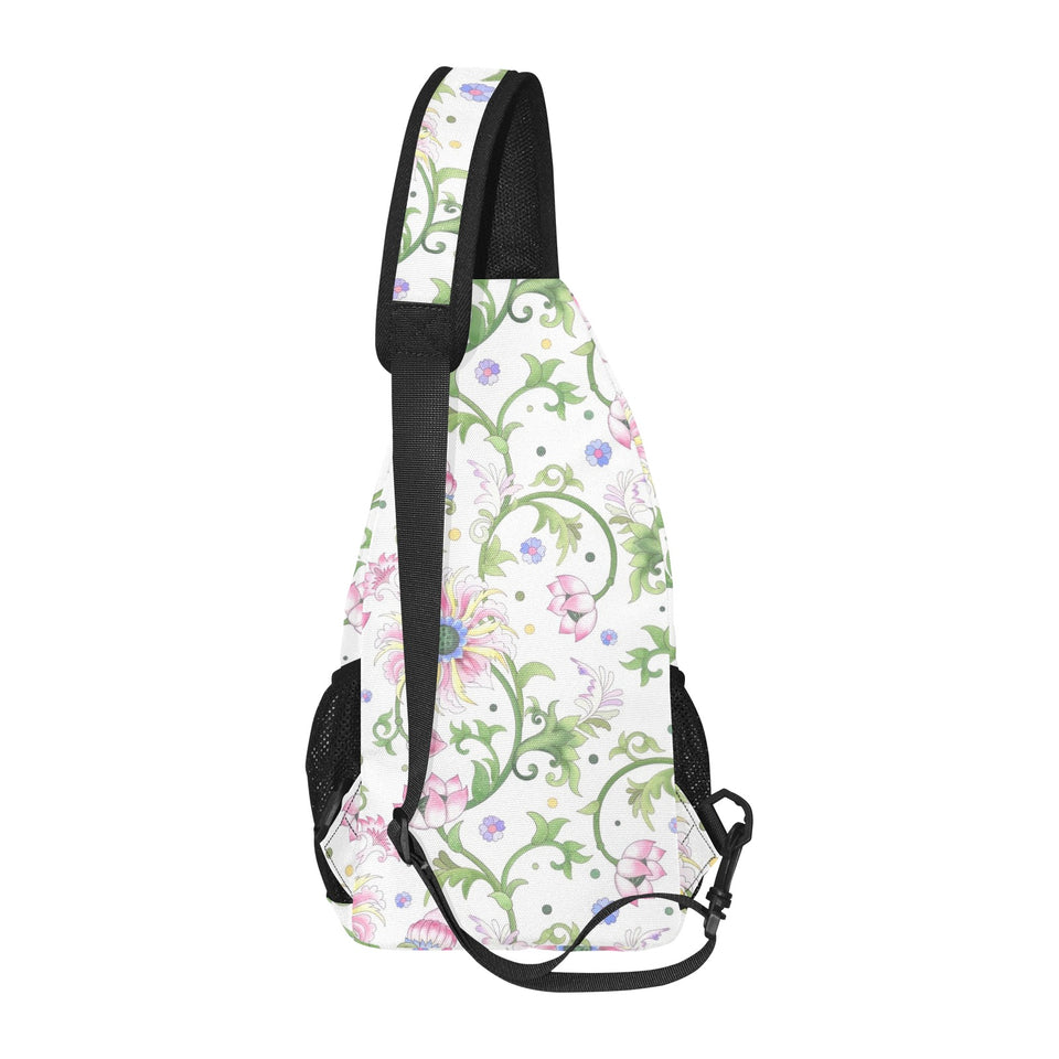 Beautiful pink lotus waterlily leaves pattern All Over Print Chest Bag