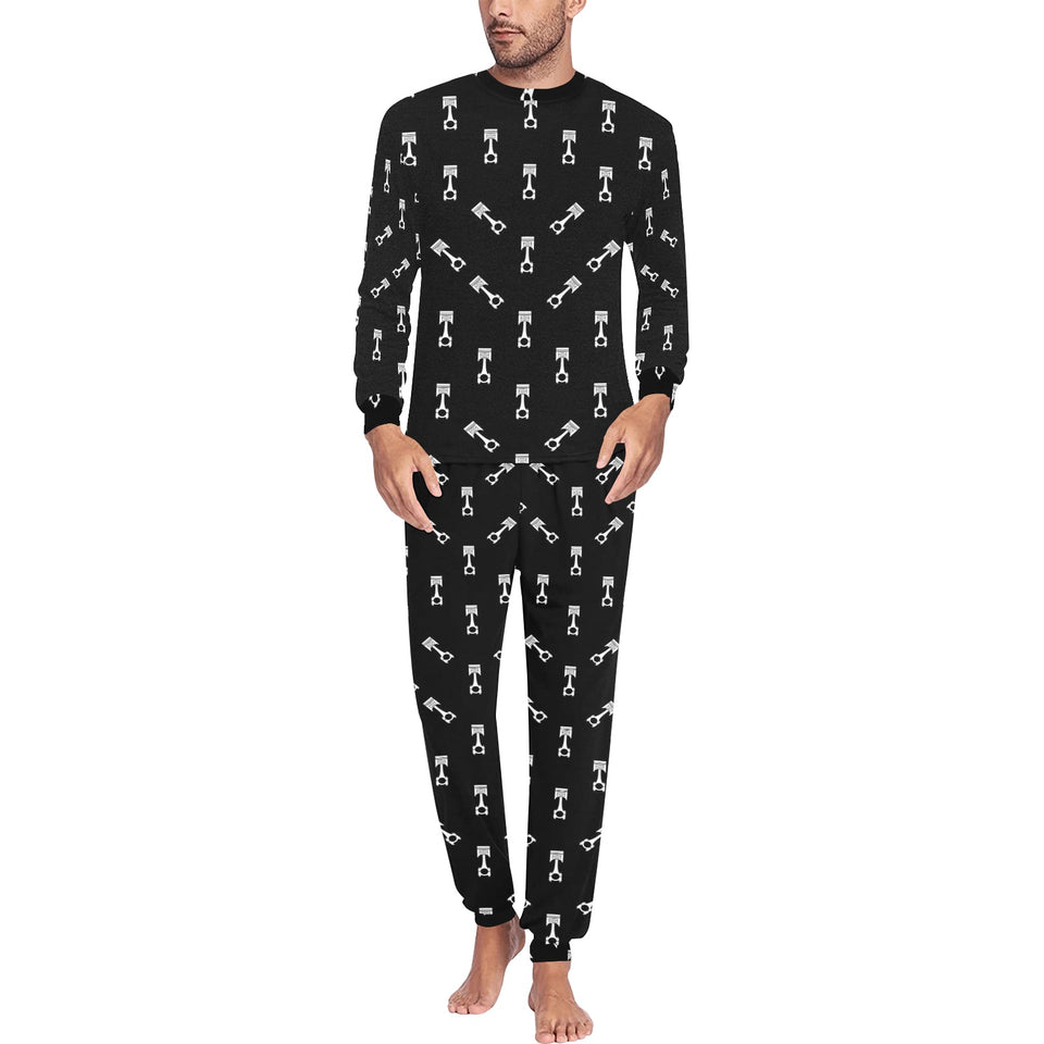 Engine Piston Black Theme Pattern Print Design 03 Men's All Over Print Pajama