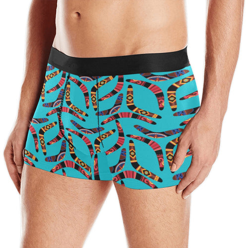Boomerang Australian aboriginal ornament blue back Men's All Over Print Boxer Briefs Men's Underwear