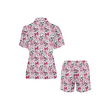 Yorkshire Terrier Pattern Print Design 03 Women's V-Neck Short Pajama Set