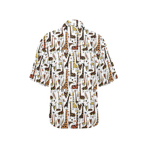 Giraffe Pattern Print Design 05 Women's All Over Print Hawaiian Shirt