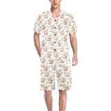 Tea pots Pattern Print Design 03 Men's V-Neck Short Pajama Set