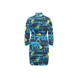 Shark dangerous Men's Long Sleeve Belted Night Robe