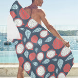 dragon fruits dark blue background Beach Towel