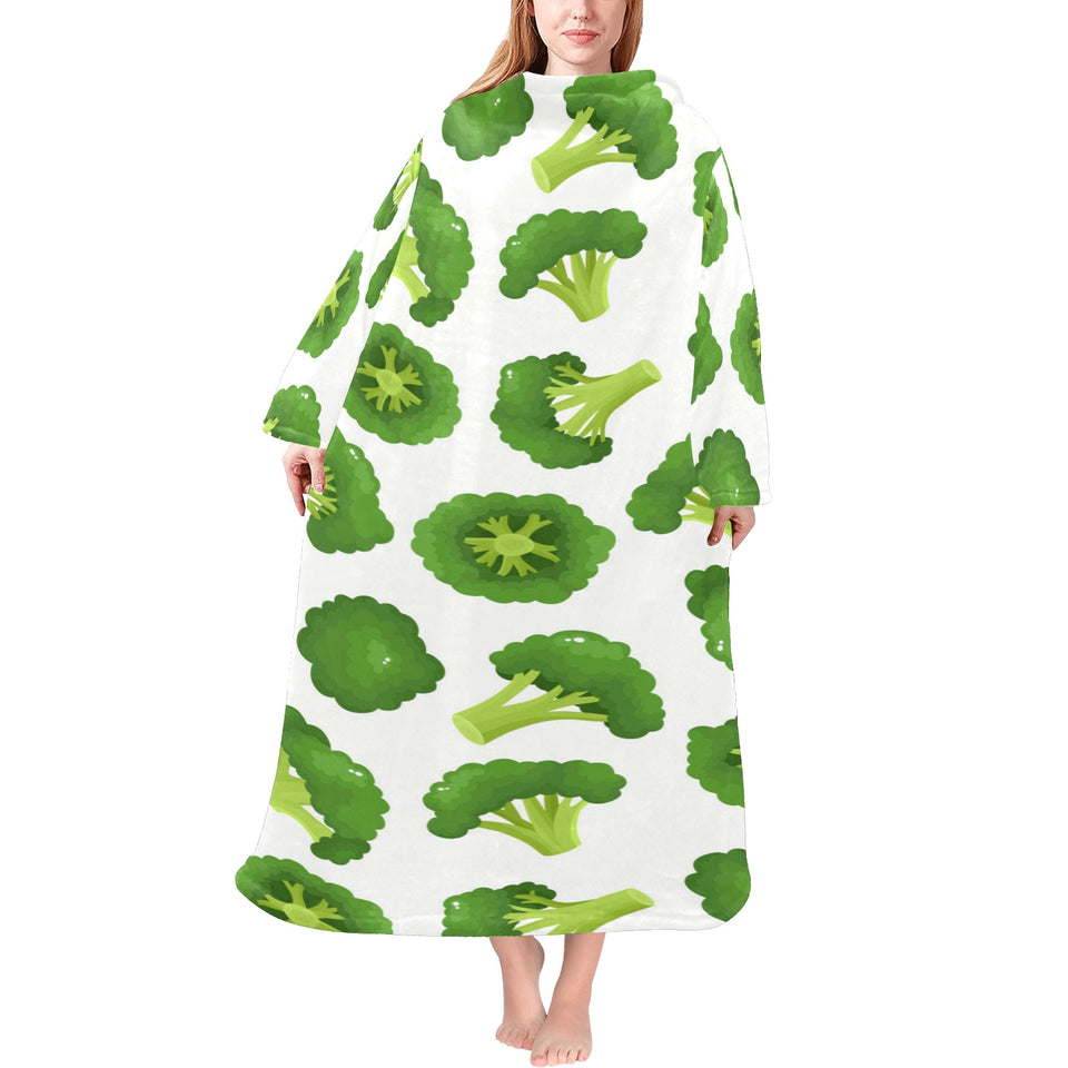 Cute broccoli pattern Blanket Robe with Sleeves