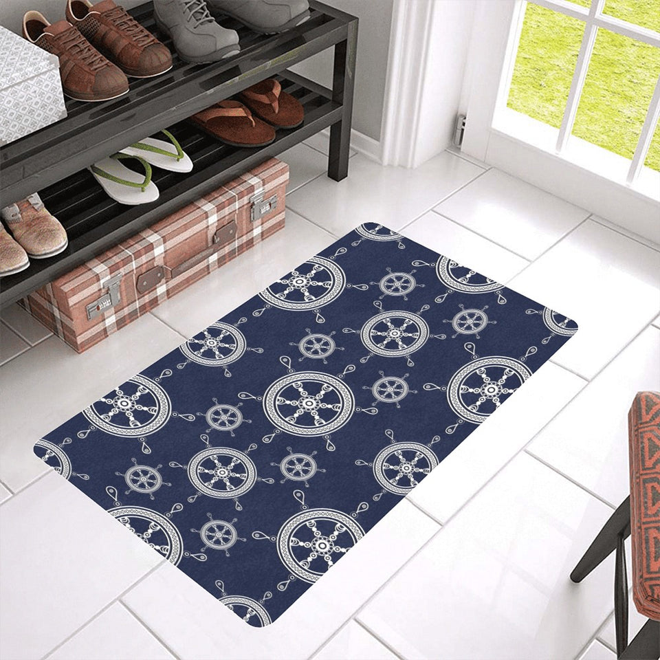nautical steering wheel design pattern Doormat