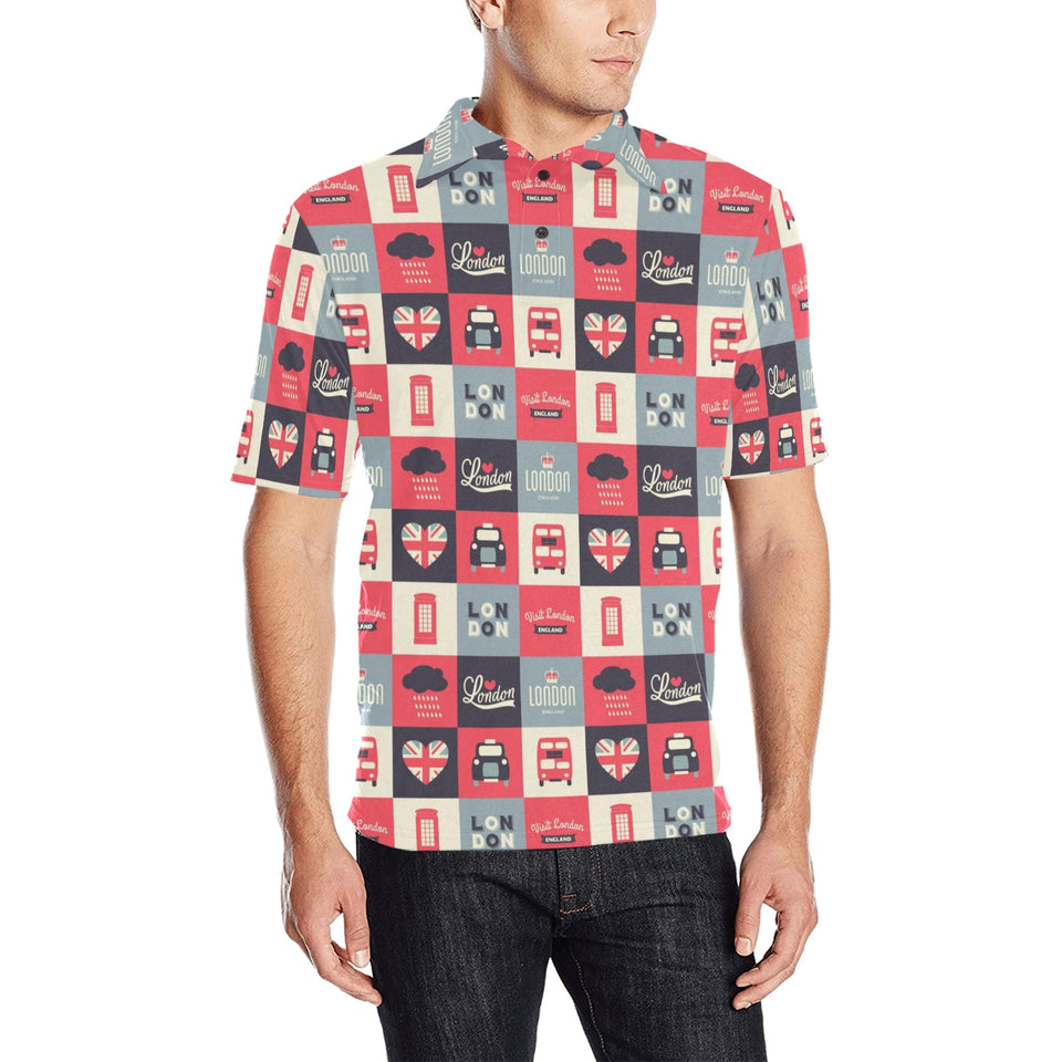 British Pattern Print Design 05 Men's All Over Print Polo Shirt