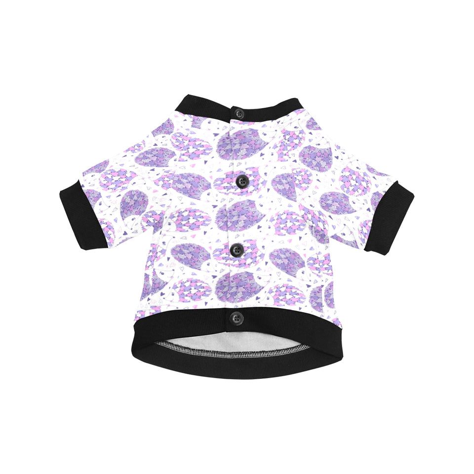 Hedgehog Pattern Print Design 05 All Over Print Pet Dog Round Neck Fuzzy Shirt