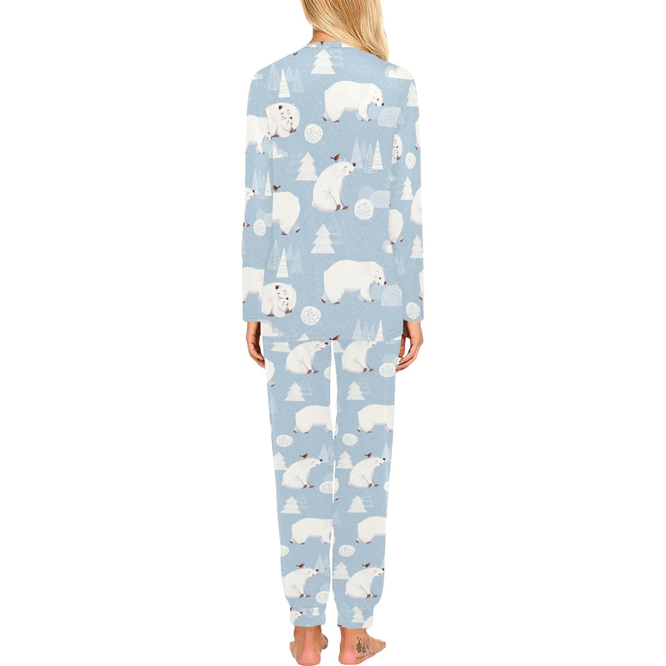 Cute polar bears Christmas decoration pattern Women's All Over Print Pajama Set