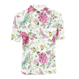 Hand drawn butterfly rose Men's All Over Print Polo Shirt