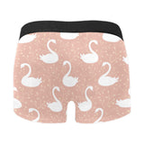 Swan flower light pink background Men's All Over Print Boxer Briefs Men's Underwear