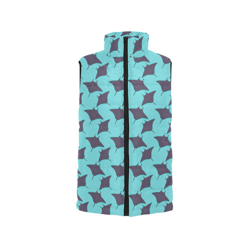Stingray Pattern Print Design 02 Women's Padded Vest