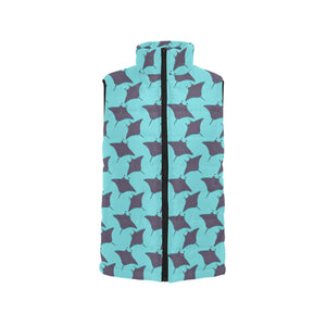 Stingray Pattern Print Design 02 Women's Padded Vest