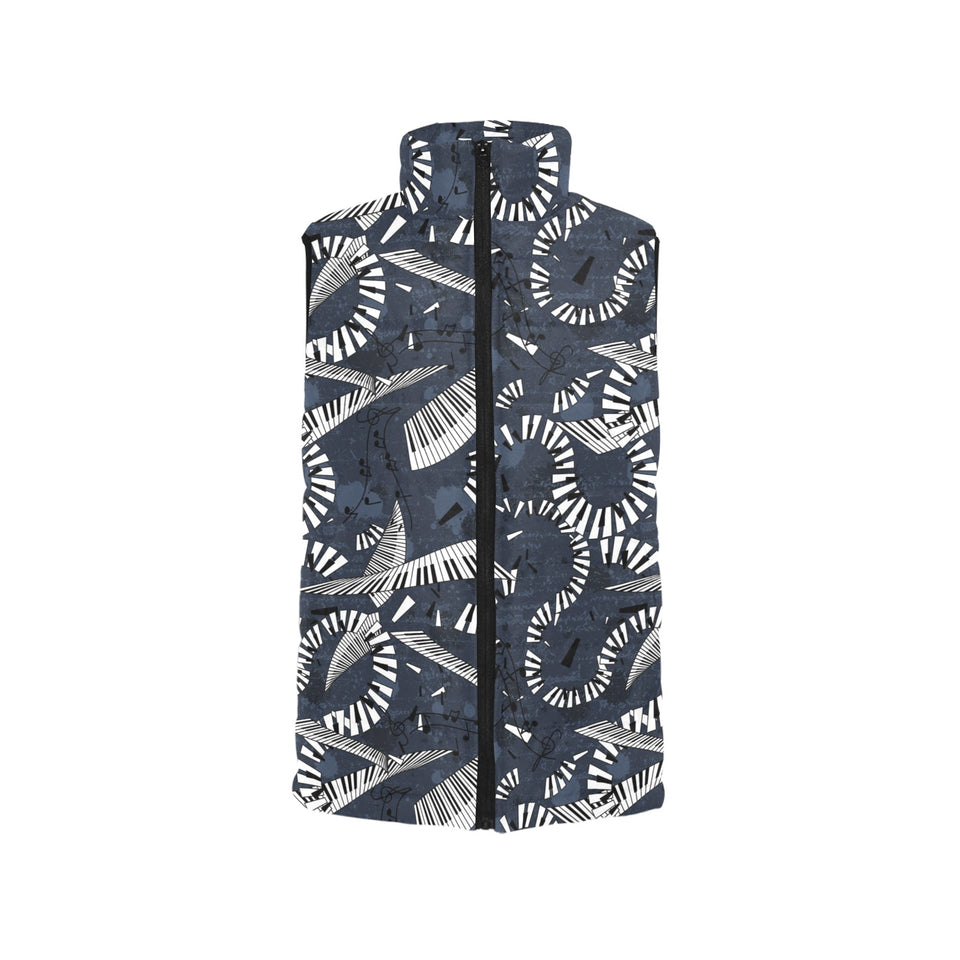 Piano Pattern Print Design 02 Women's Padded Vest