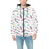 Surfboard Pattern Print Design 04 Men's Padded Hooded Jacket