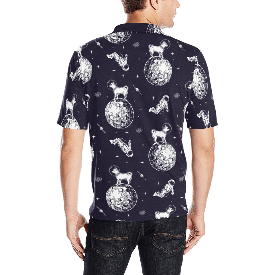 Chihuahua space helmet. astronaut pattern Men's All Over Print Polo Shirt