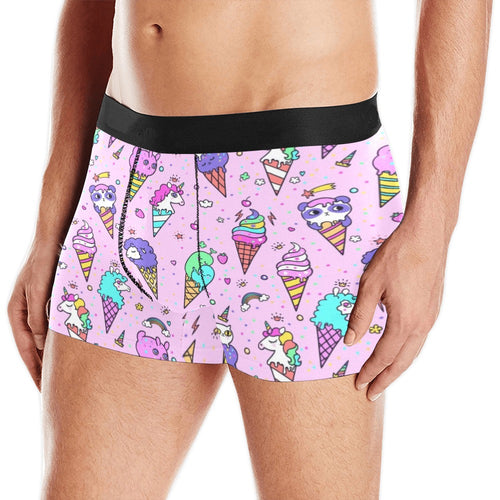 Cute ice cream cone animal pattern Men's All Over Print Boxer Briefs Men's Underwear