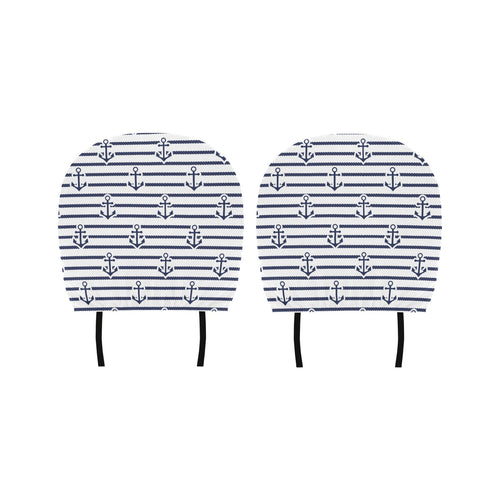 Anchor rope nautical pattern Car Headrest Cover