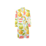 Guava design pattern Men's Long Sleeve Belted Night Robe