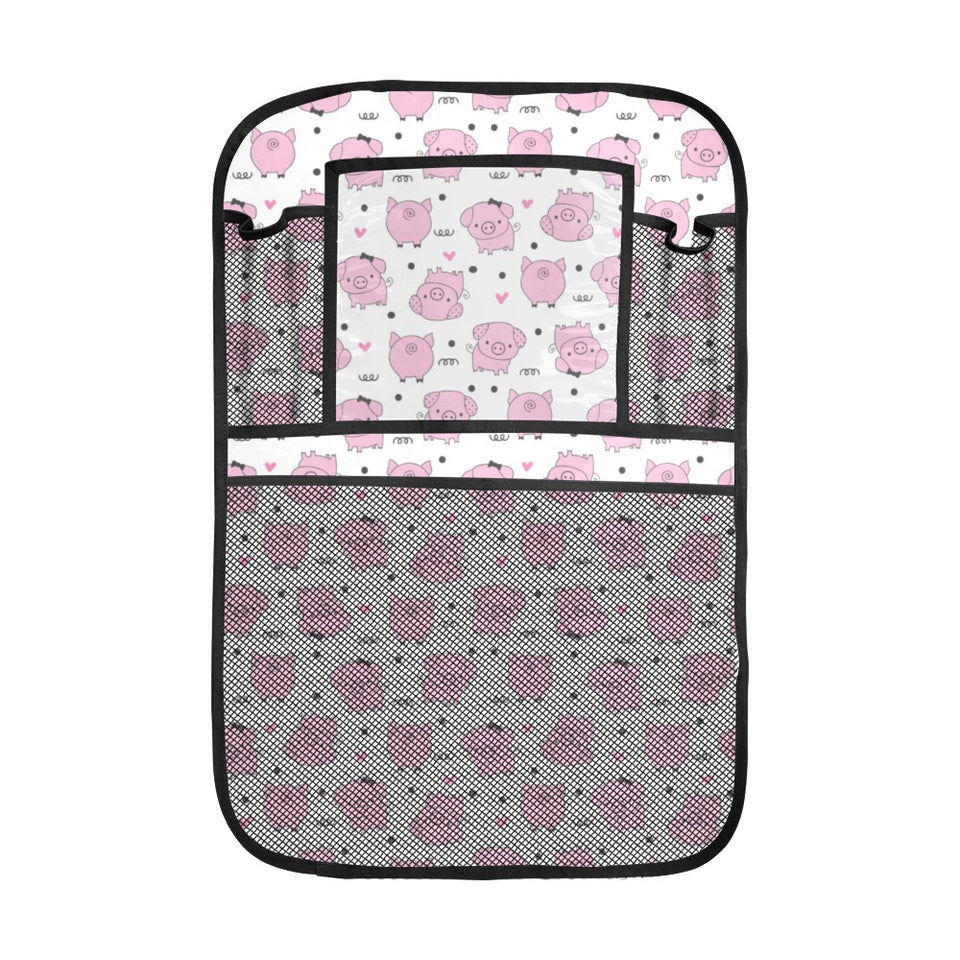 Pig Pattern Print Design 03 Car Seat Back Organizer