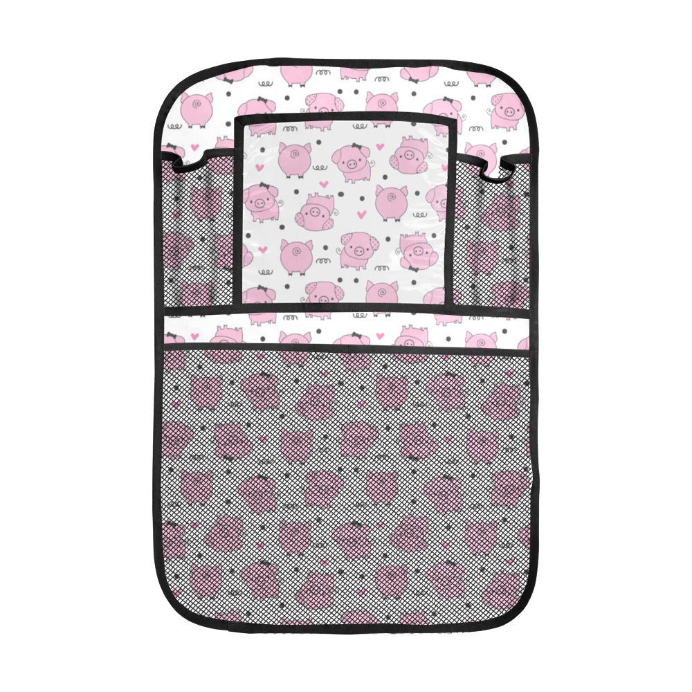 Pig Pattern Print Design 03 Car Seat Back Organizer