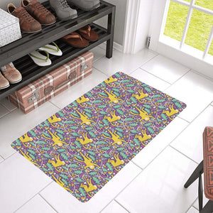 Cute yellow monkey leaves pattern Doormat