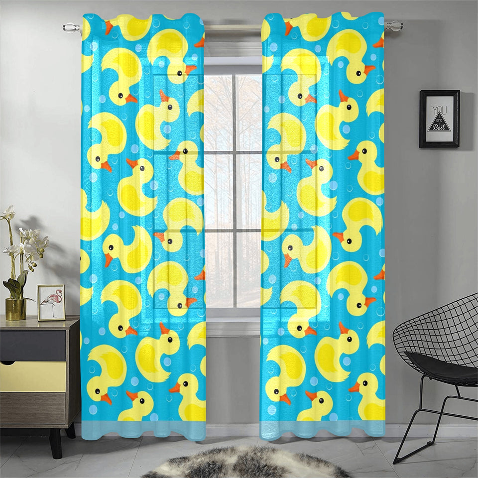 Duck Pattern Print Design 04 Gauze Curtain