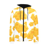Cheese slice pattern Men's Padded Hooded Jacket