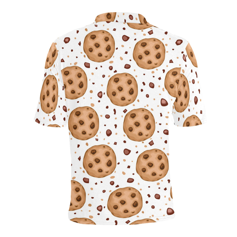 chocolate chip cookie pattern Men's All Over Print Polo Shirt