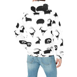 Goat ram pattern Men's Padded Hooded Jacket