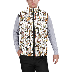 Giraffe Pattern Print Design 05 Men's Padded Vest