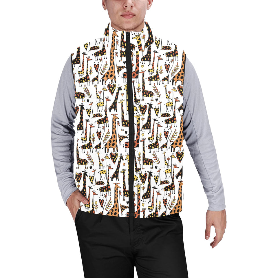 Giraffe Pattern Print Design 05 Men's Padded Vest