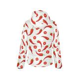 Chili pattern Women's Padded Hooded Jacket