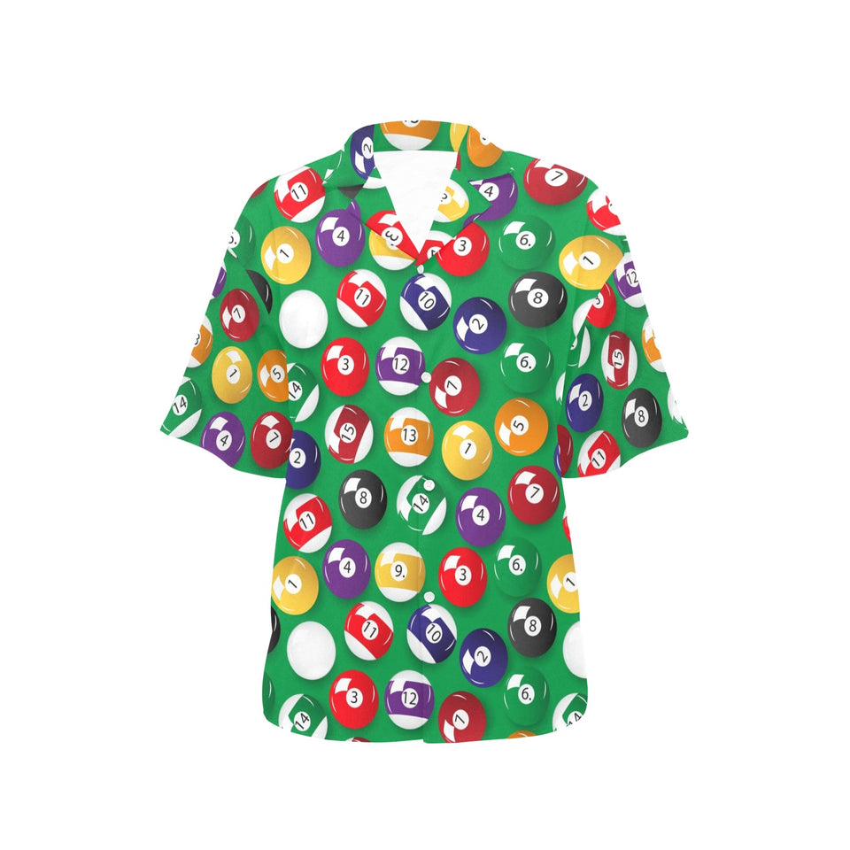 Billiard Ball Pattern Print Design 02 Women's All Over Print Hawaiian Shirt