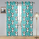 Hand drawn boston terrier dog pattern Gauze Curtain