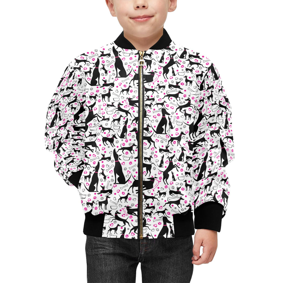 Greyhound Pattern Print Design 02 Kids' Boys' Girls' Bomber Jacket