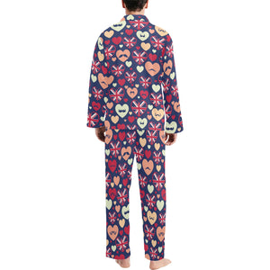 British Pattern Print Design 02 Men's Long Pajama Set